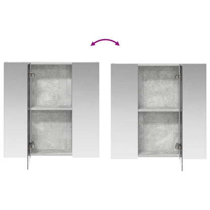 vidaXL Bathroom Mirror Cabinet Concrete Grey 70 x 14.5 x 70 cm
