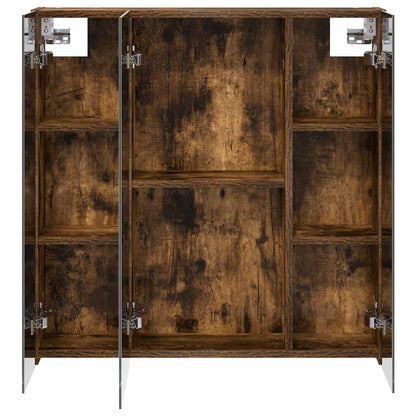 vidaXL Bathroom Mirror Cabinet Smoked Oak 70 x 14.5 x 70 cm