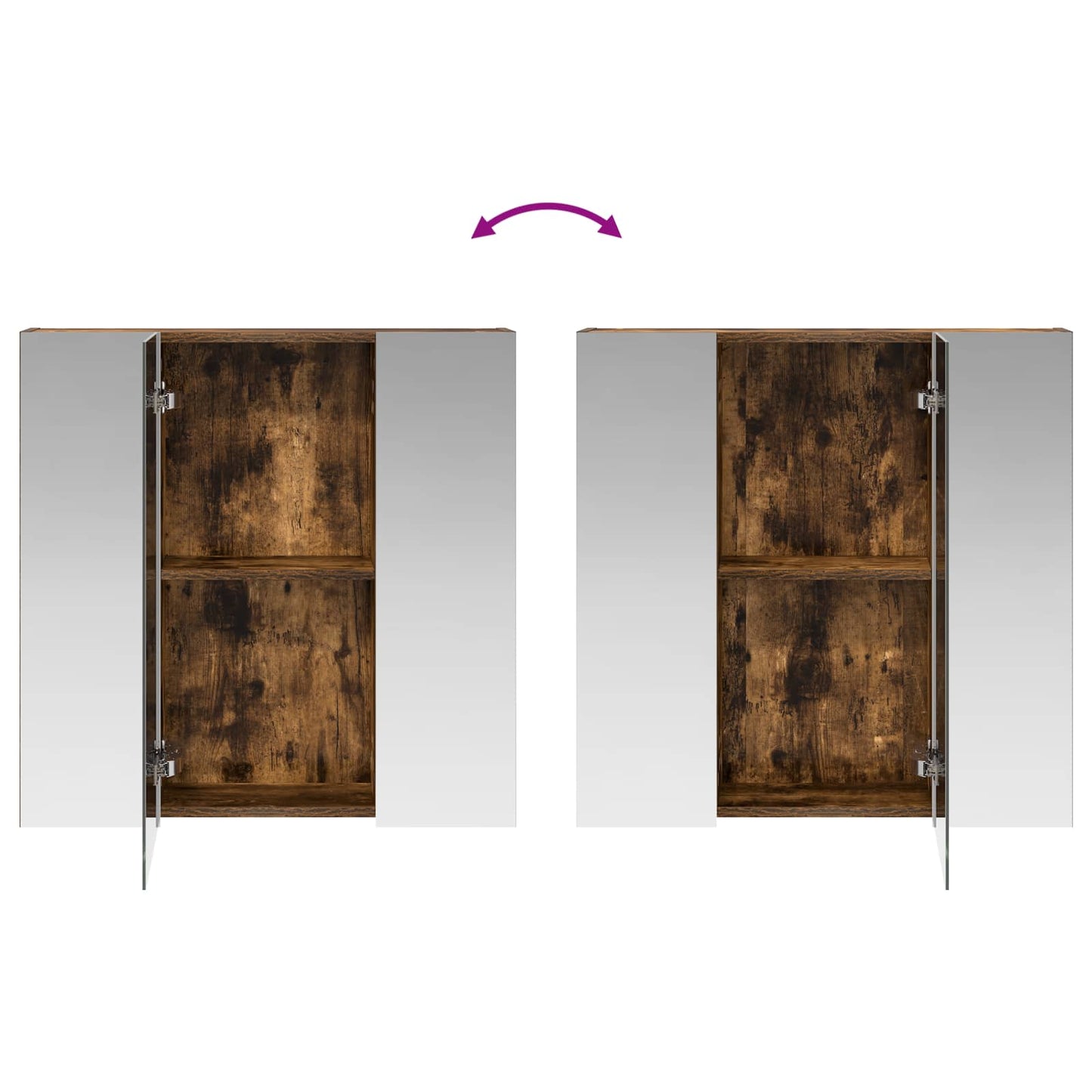 vidaXL Bathroom Mirror Cabinet Smoked Oak 70 x 14.5 x 70 cm