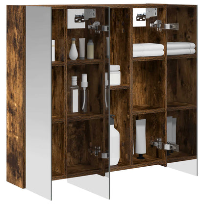 vidaXL Bathroom Mirror Cabinet Smoked Oak 70 x 14.5 x 70 cm