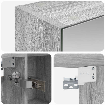vidaXL Bathroom Mirror Cabinet Grey Sonoma 70 x 14.5 x 70 cm
