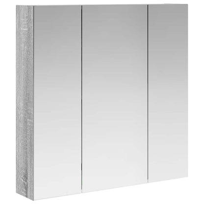 vidaXL Bathroom Mirror Cabinet Grey Sonoma 70 x 14.5 x 70 cm