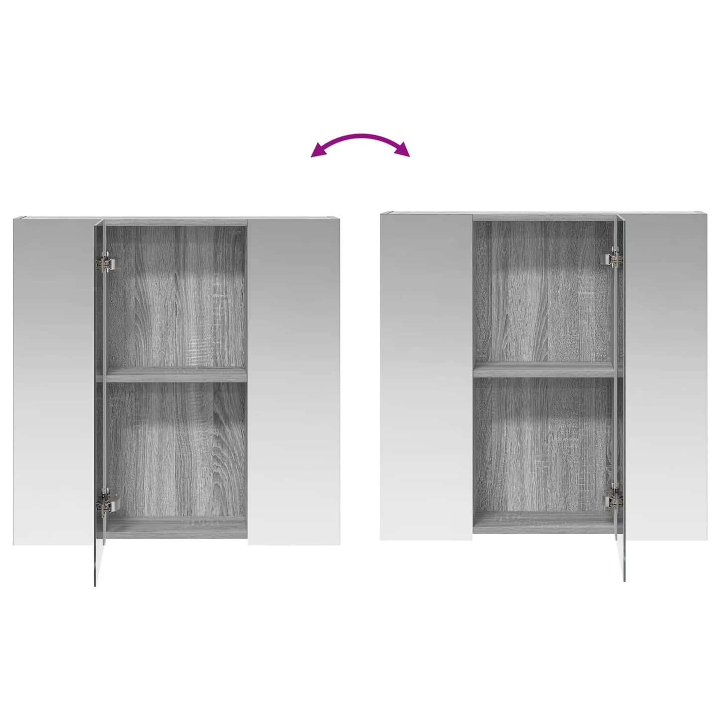 vidaXL Bathroom Mirror Cabinet Grey Sonoma 70 x 14.5 x 70 cm