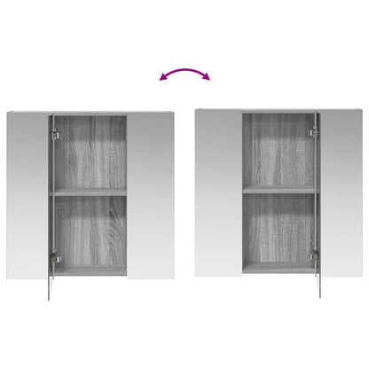 vidaXL Bathroom Mirror Cabinet Grey Sonoma 70 x 14.5 x 70 cm