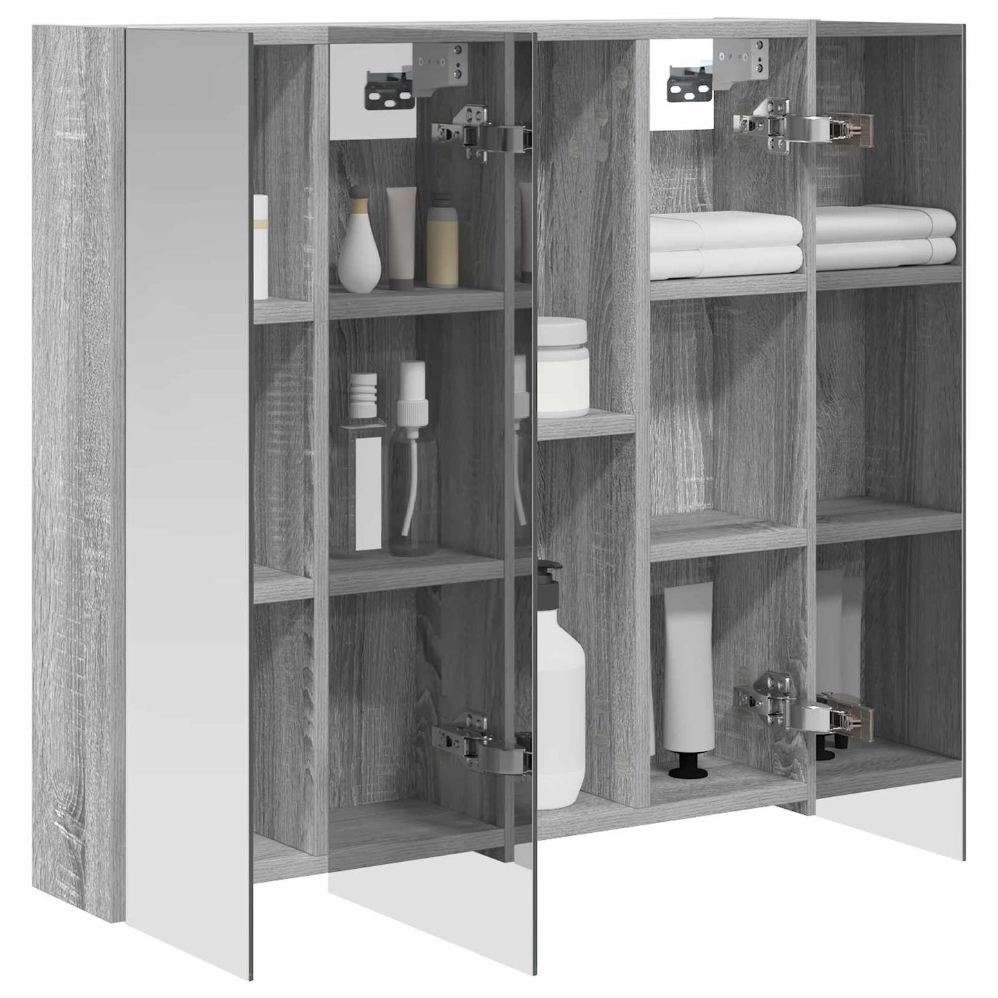 vidaXL Bathroom Mirror Cabinet Grey Sonoma 70 x 14.5 x 70 cm