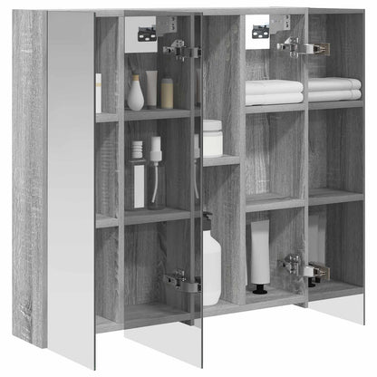 vidaXL Bathroom Mirror Cabinet Grey Sonoma 70 x 14.5 x 70 cm