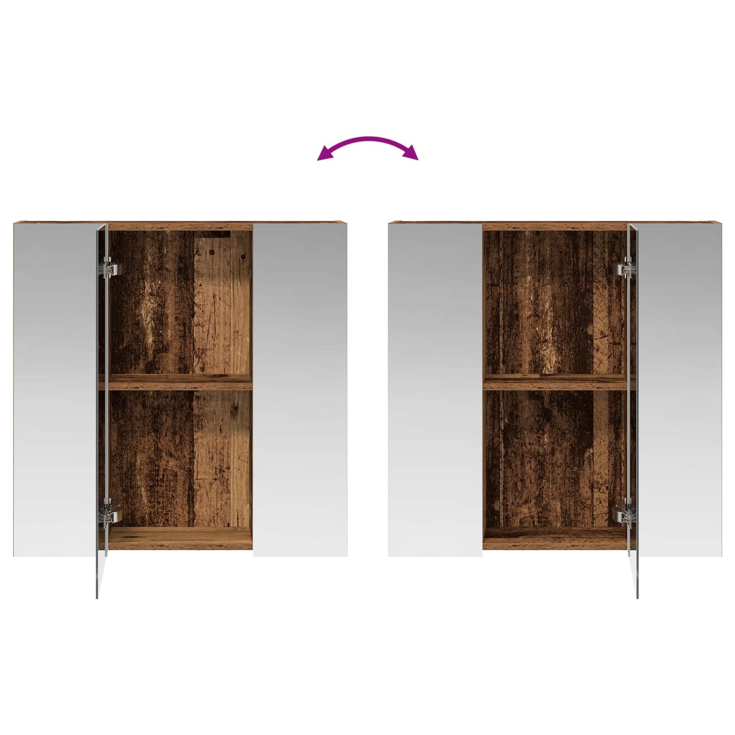 vidaXL Bathroom Mirror Cabinet Old Wood 70 x 14.5 x 70 cm