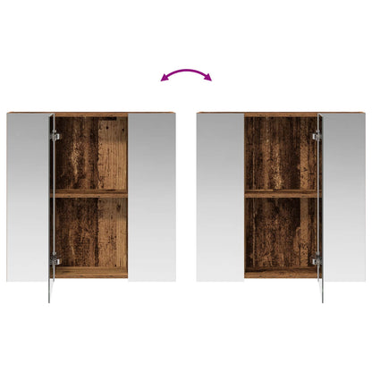 vidaXL Bathroom Mirror Cabinet Old Wood 70 x 14.5 x 70 cm