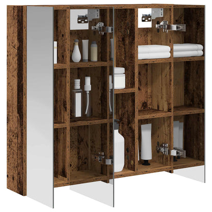 vidaXL Bathroom Mirror Cabinet Old Wood 70 x 14.5 x 70 cm