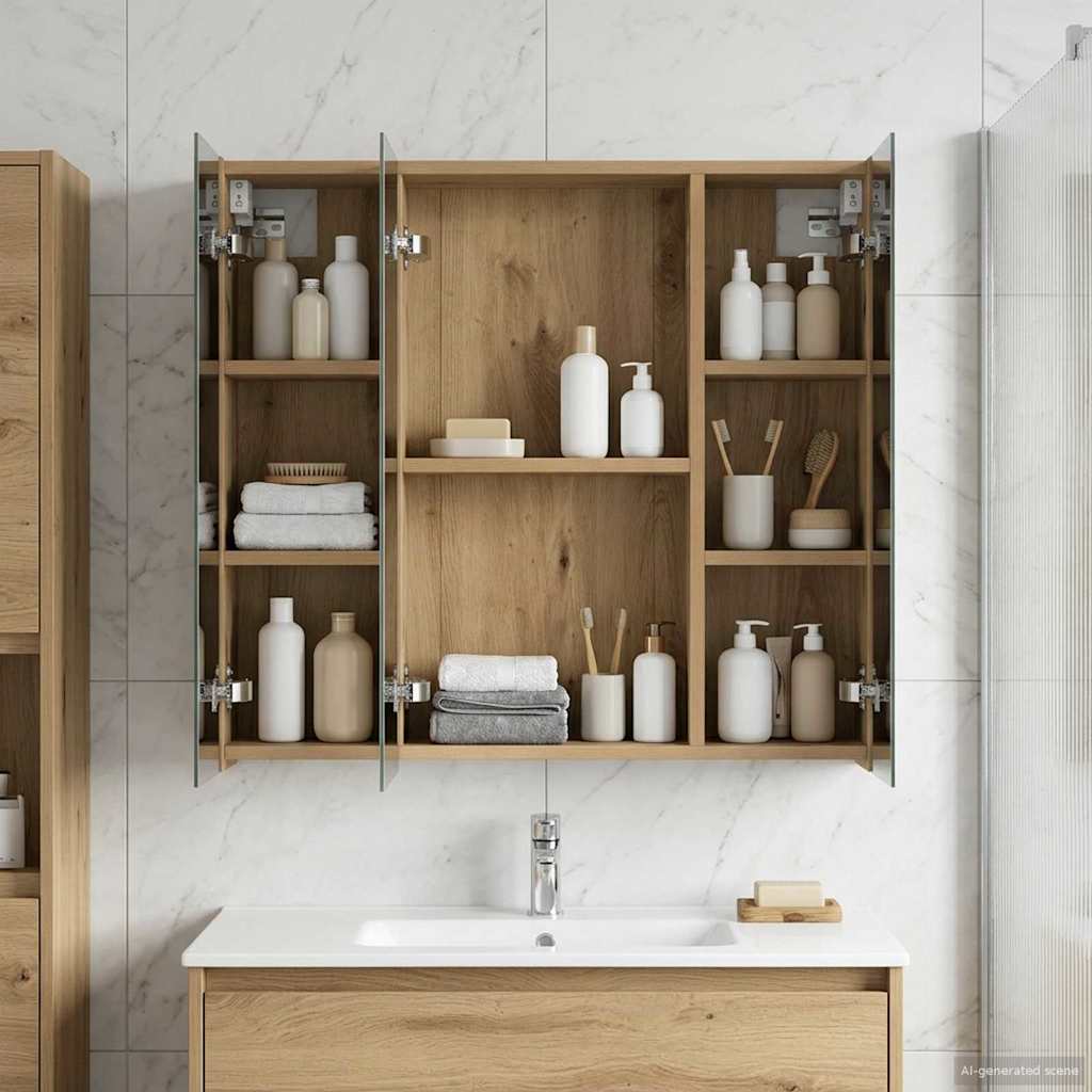 vidaXL Bathroom Mirror Cabinet Artisian Oak 70 x 14.5 x 70 cm