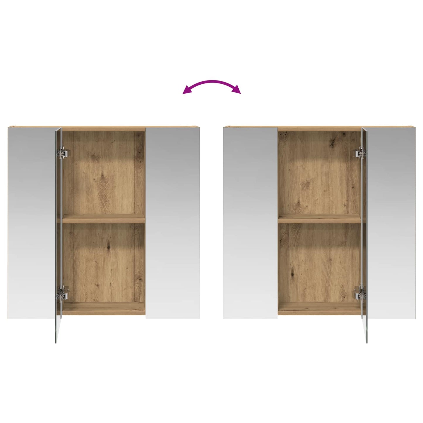 vidaXL Bathroom Mirror Cabinet Artisian Oak 70 x 14.5 x 70 cm