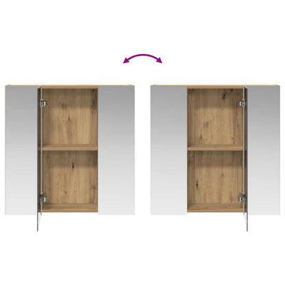 vidaXL Bathroom Mirror Cabinet Artisian Oak 70 x 14.5 x 70 cm