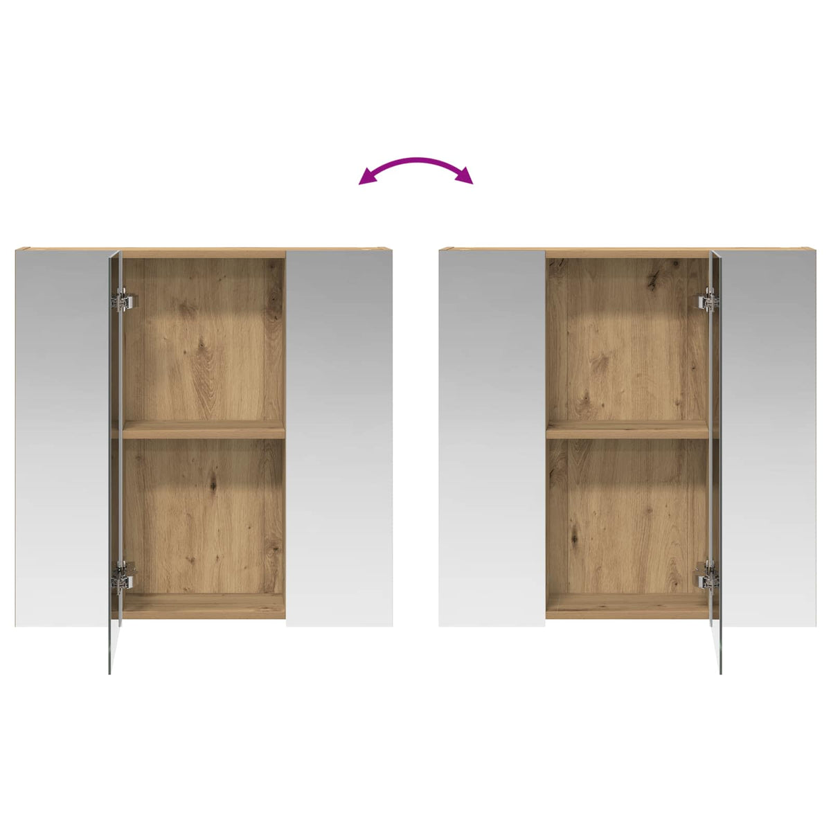 vidaXL Bathroom Mirror Cabinet Artisan Oak 70 x 14.5 x 70 cm