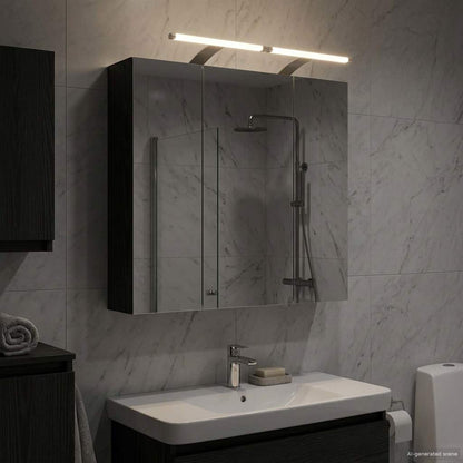 vidaXL Bathroom Mirror Cabinet Black Oak 70 x 14.5 x 70 cm
