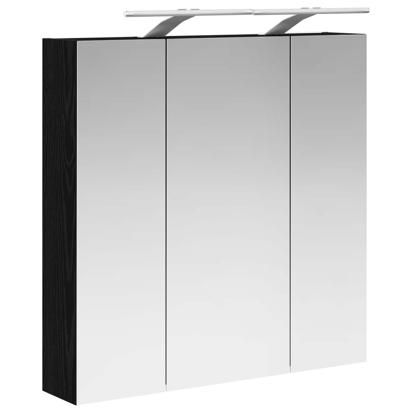 vidaXL Bathroom Mirror Cabinet Black Oak 70 x 14.5 x 70 cm
