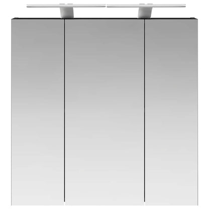 vidaXL Bathroom Mirror Cabinet Black Oak 70 x 14.5 x 70 cm