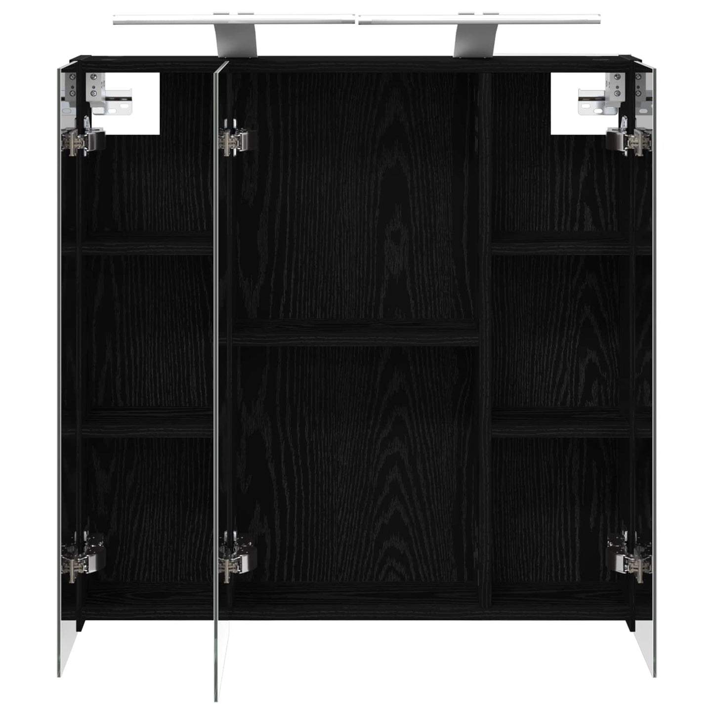 vidaXL Bathroom Mirror Cabinet Black Oak 70 x 14.5 x 70 cm