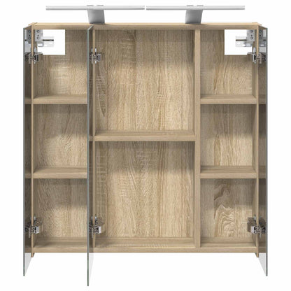 vidaXL Bathroom Mirror Cabinet Sonoma Oak 70 x 14.5 x 70 cm