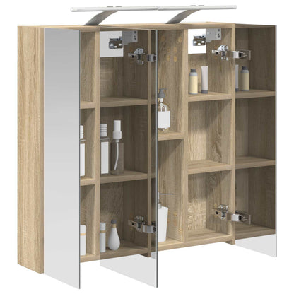 vidaXL Bathroom Mirror Cabinet Sonoma Oak 70 x 14.5 x 70 cm