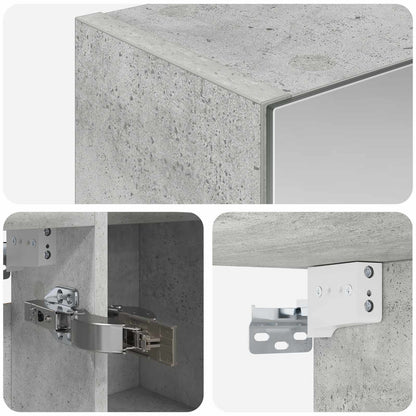 vidaXL Bathroom Mirror Cabinet Concrete Grey 70 x 14.5 x 70 cm