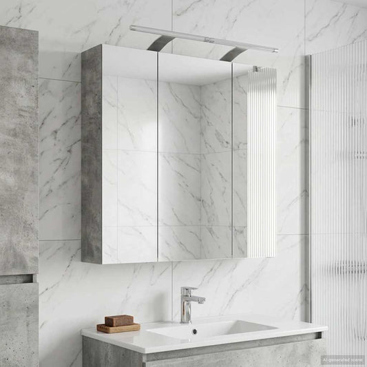 vidaXL Bathroom Mirror Cabinet Concrete Grey 70 x 14.5 x 70 cm