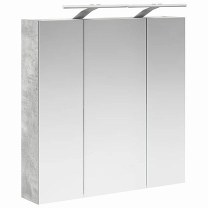 vidaXL Bathroom Mirror Cabinet Concrete Grey 70 x 14.5 x 70 cm