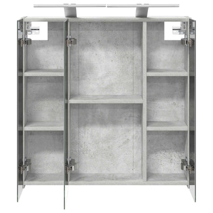 vidaXL Bathroom Mirror Cabinet Concrete Grey 70 x 14.5 x 70 cm