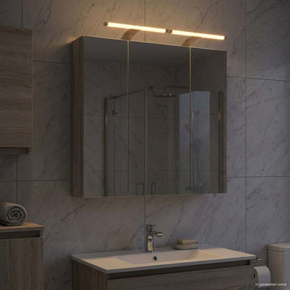 vidaXL Bathroom Mirror Cabinet Grey Sonoma 70 x 14.5 x 70 cm