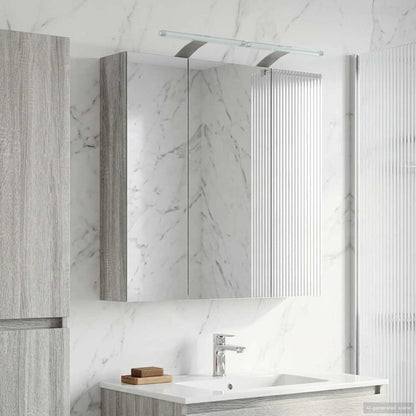 vidaXL Bathroom Mirror Cabinet Grey Sonoma 70 x 14.5 x 70 cm