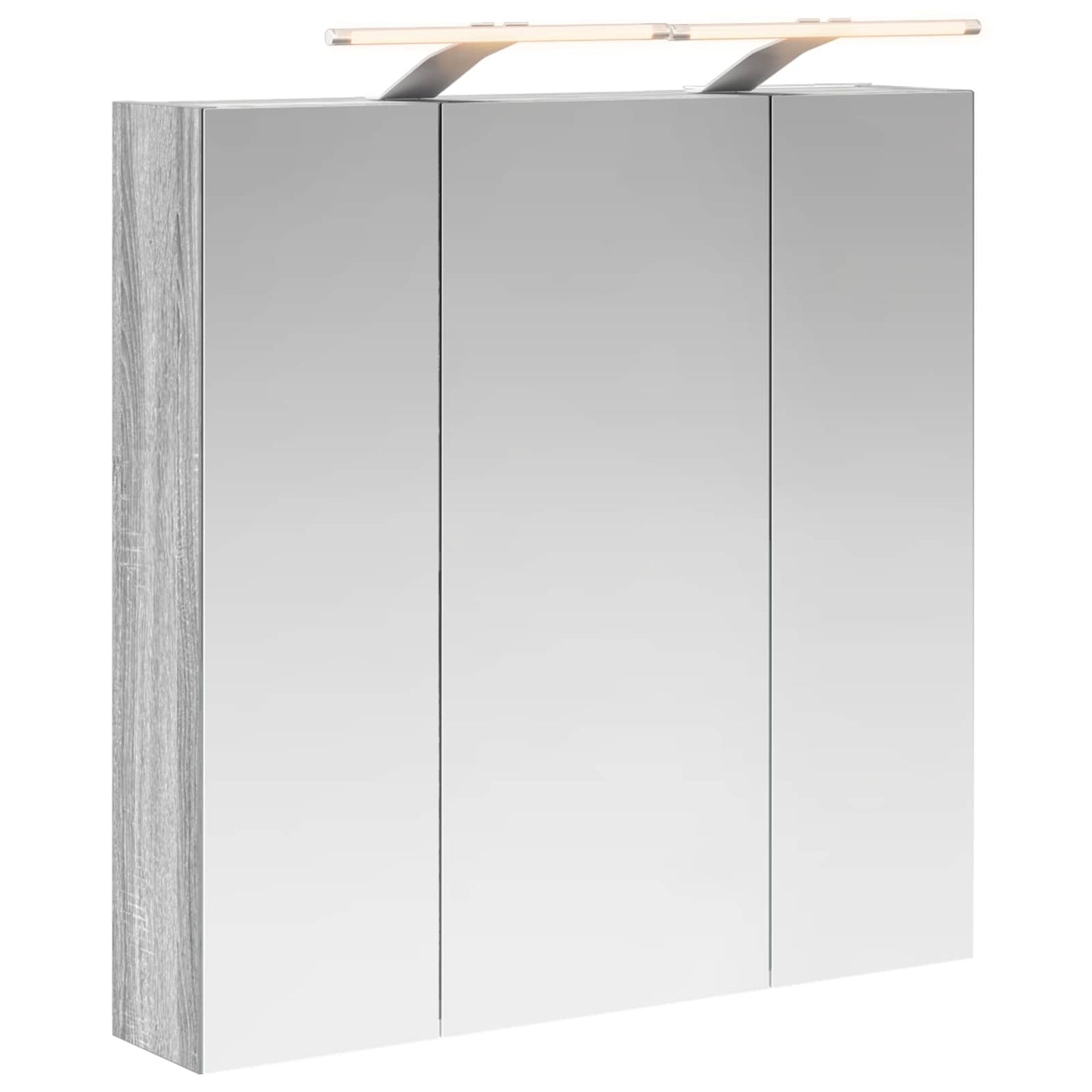 vidaXL Bathroom Mirror Cabinet Grey Sonoma 70 x 14.5 x 70 cm