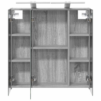 vidaXL Bathroom Mirror Cabinet Grey Sonoma 70 x 14.5 x 70 cm