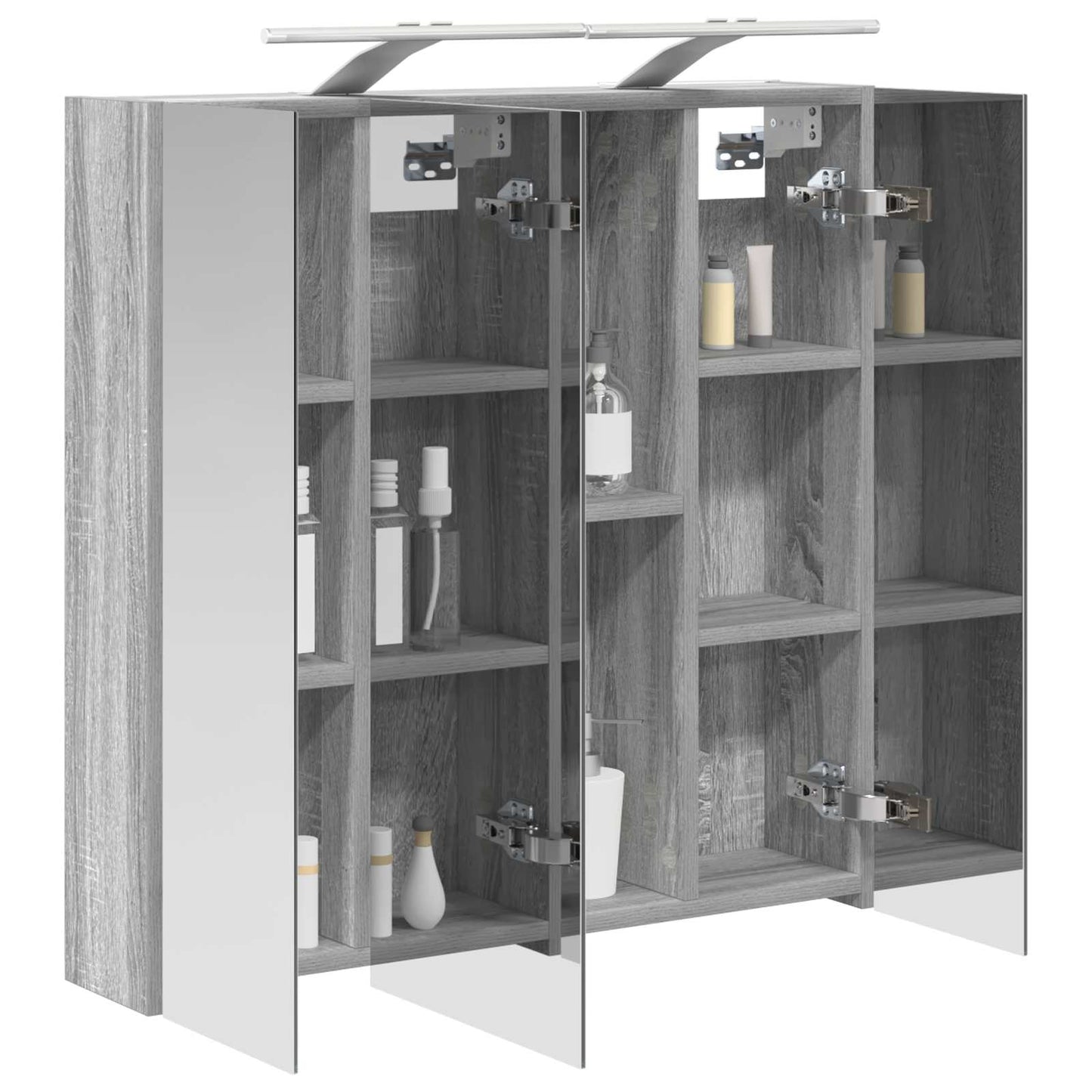 vidaXL Bathroom Mirror Cabinet Grey Sonoma 70 x 14.5 x 70 cm