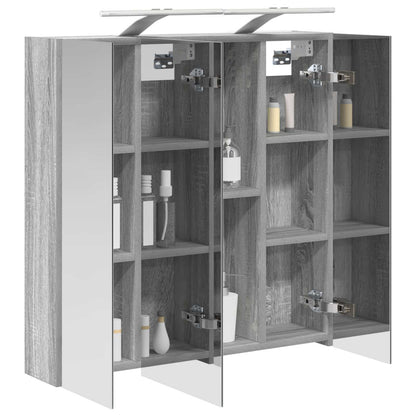vidaXL Bathroom Mirror Cabinet Grey Sonoma 70 x 14.5 x 70 cm