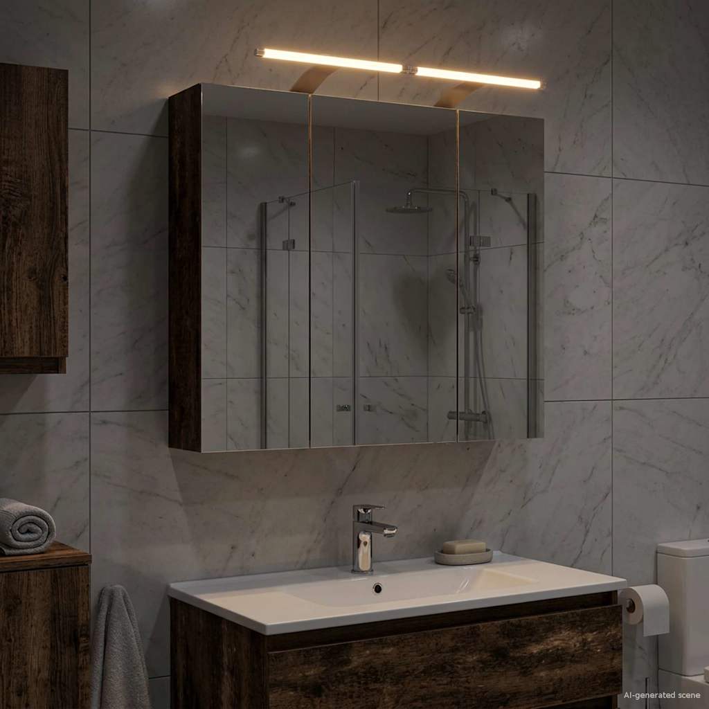 vidaXL Bathroom Mirror Cabinet Old Wood 70 x 14.5 x 70 cm