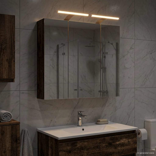vidaXL Bathroom Mirror Cabinet Old Wood 70 x 14.5 x 70 cm