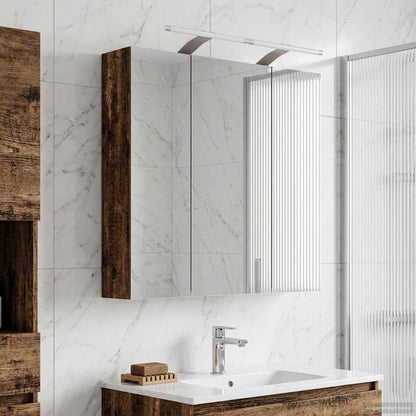 vidaXL Bathroom Mirror Cabinet Old Wood 70 x 14.5 x 70 cm