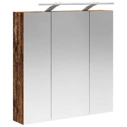 vidaXL Bathroom Mirror Cabinet Old Wood 70 x 14.5 x 70 cm