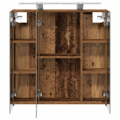 vidaXL Bathroom Mirror Cabinet Old Wood 70 x 14.5 x 70 cm