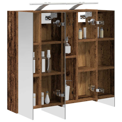 vidaXL Bathroom Mirror Cabinet Old Wood 70 x 14.5 x 70 cm