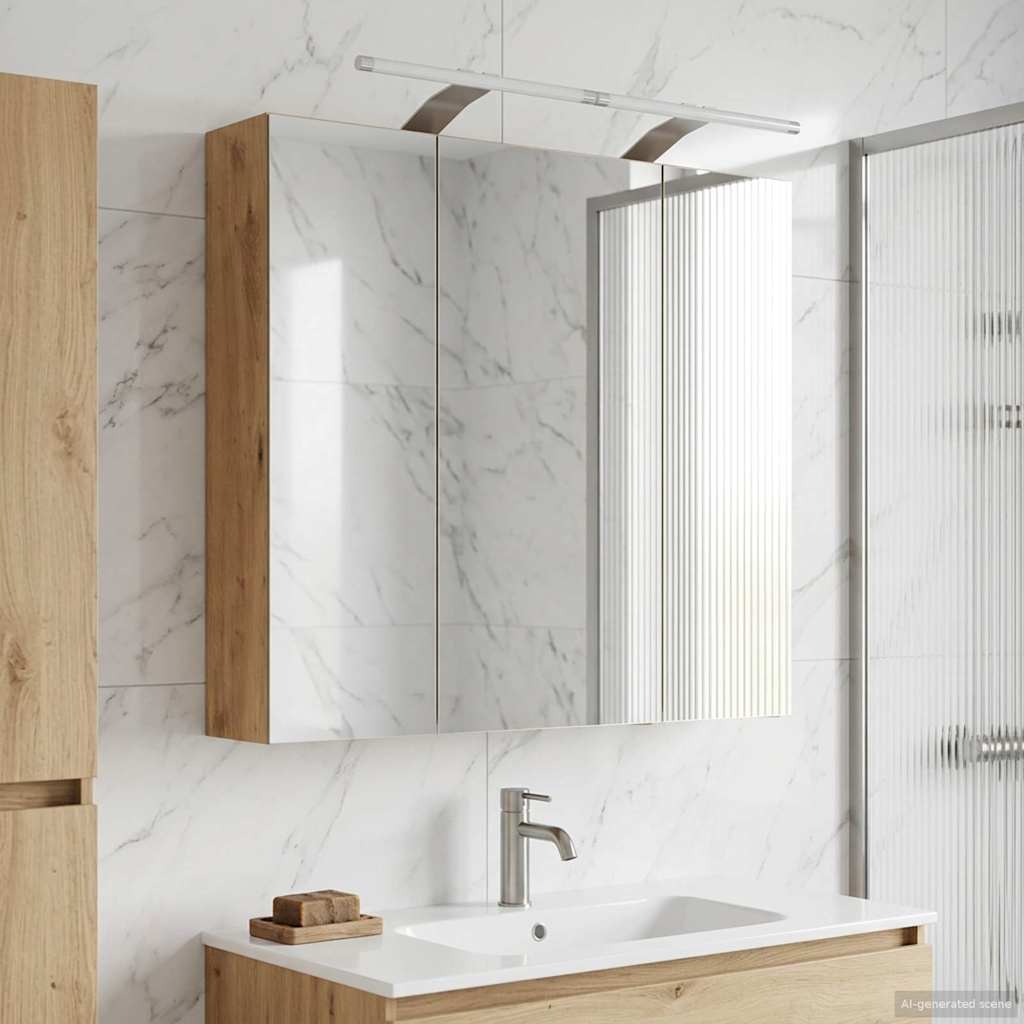 vidaXL Bathroom Mirror Cabinet Artisian Oak 70 x 14.5 x 70 cm
