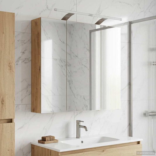 vidaXL Bathroom Mirror Cabinet Artisian Oak 70 x 14.5 x 70 cm