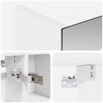 vidaXL Bathroom Mirror Cabinet White 80 x 14.5 x 70 cm Engineered wood