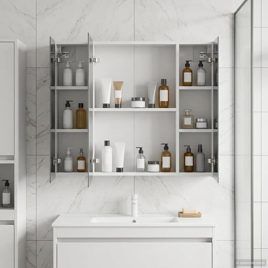 vidaXL Bathroom Mirror Cabinet White 80 x 14.5 x 70 cm Engineered wood