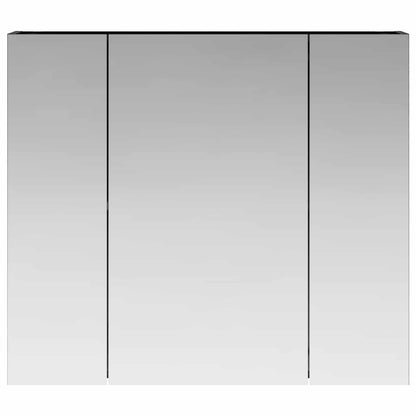 vidaXL Bathroom Mirror Cabinet with Shelf Black Oak 80 x 14.5 x 70 cm