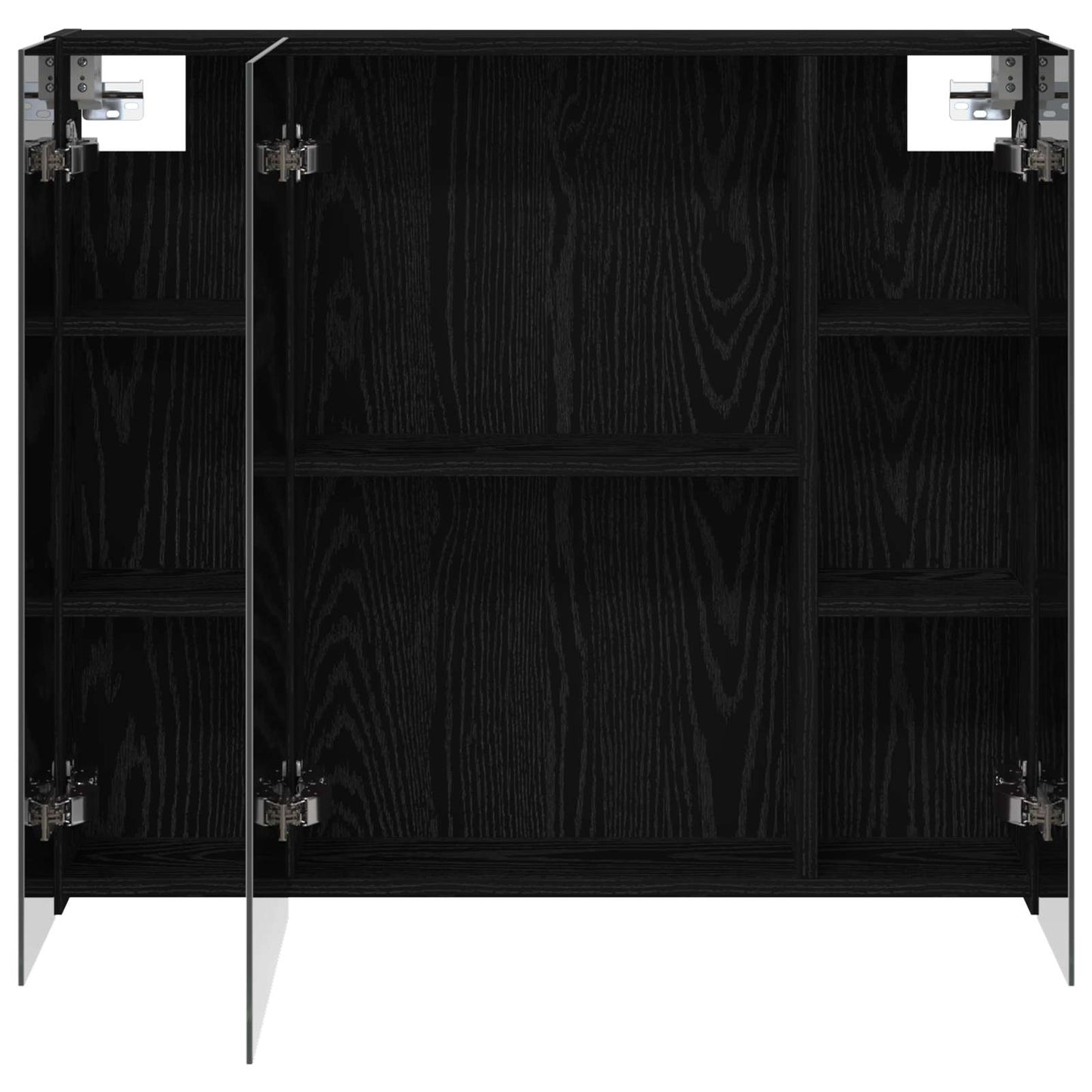 vidaXL Bathroom Mirror Cabinet with Shelf Black Oak 80 x 14.5 x 70 cm
