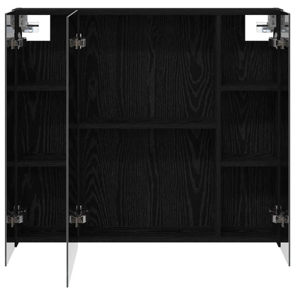 vidaXL Bathroom Mirror Cabinet with Shelf Black Oak 80 x 14.5 x 70 cm