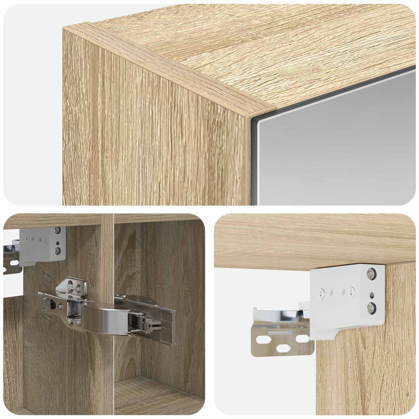 vidaXL Bathroom Mirror Cabinet with Shelf Sonoma Oak 80 x 14.5 x 70 cm
