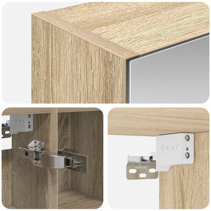 vidaXL Bathroom Mirror Cabinet with Shelf Sonoma Oak 80 x 14.5 x 70 cm