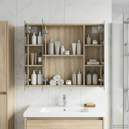 vidaXL Bathroom Mirror Cabinet with Shelf Sonoma Oak 80 x 14.5 x 70 cm