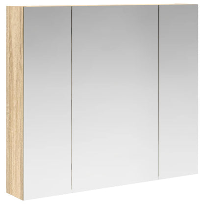 vidaXL Bathroom Mirror Cabinet with Shelf Sonoma Oak 80 x 14.5 x 70 cm